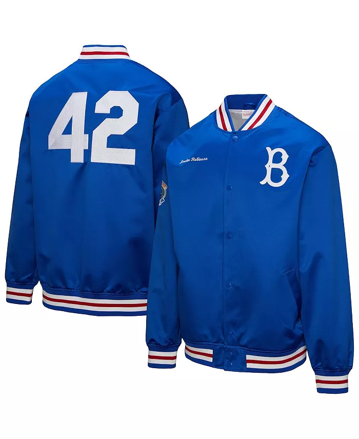 

Мужская бейсбольная куртка на молнии Jackie Robinson Royal из коллекции Brooklyn Dodgers Legends Vintage, сатиновая Mitchell & Ness