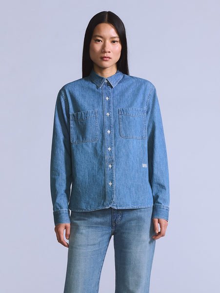 Рубашка в стиле милитари из денима BLUETAB Levi'S, Medium Indigo - Flat Finish