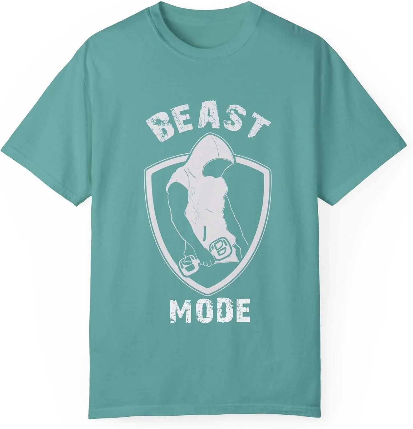 Футболка Beast Mode, фитнес-майка, мотивационная футболка для зала, одежда в стиле атлеже, топ в винтажном стиле GENERIC, Seafoam