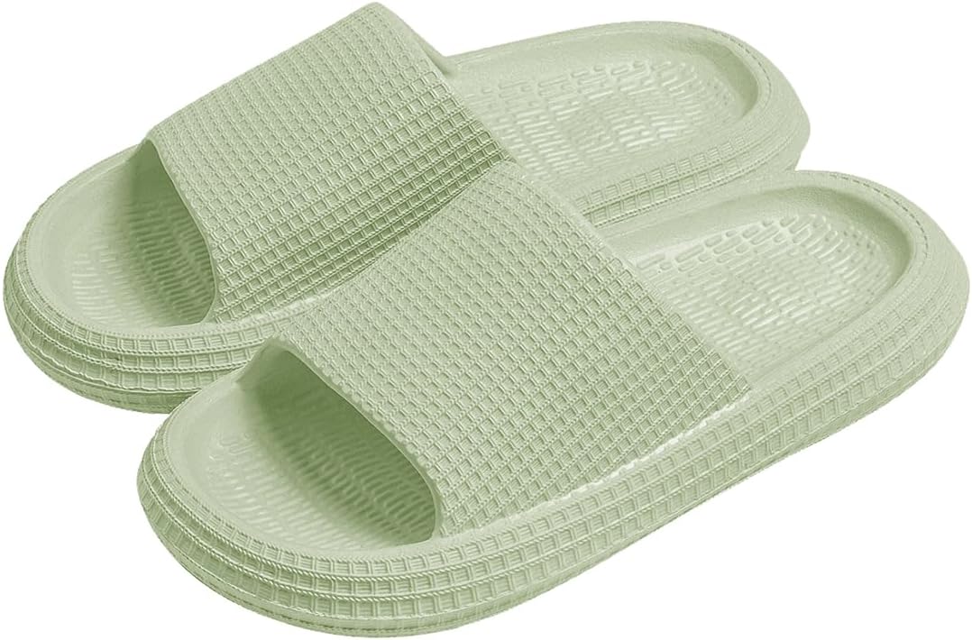 

Тапочки Cliont Cloud для женщин и мужчин, домашние тапочки-подушки, шлепанцы для душа, нескользящие ванной, зеленый