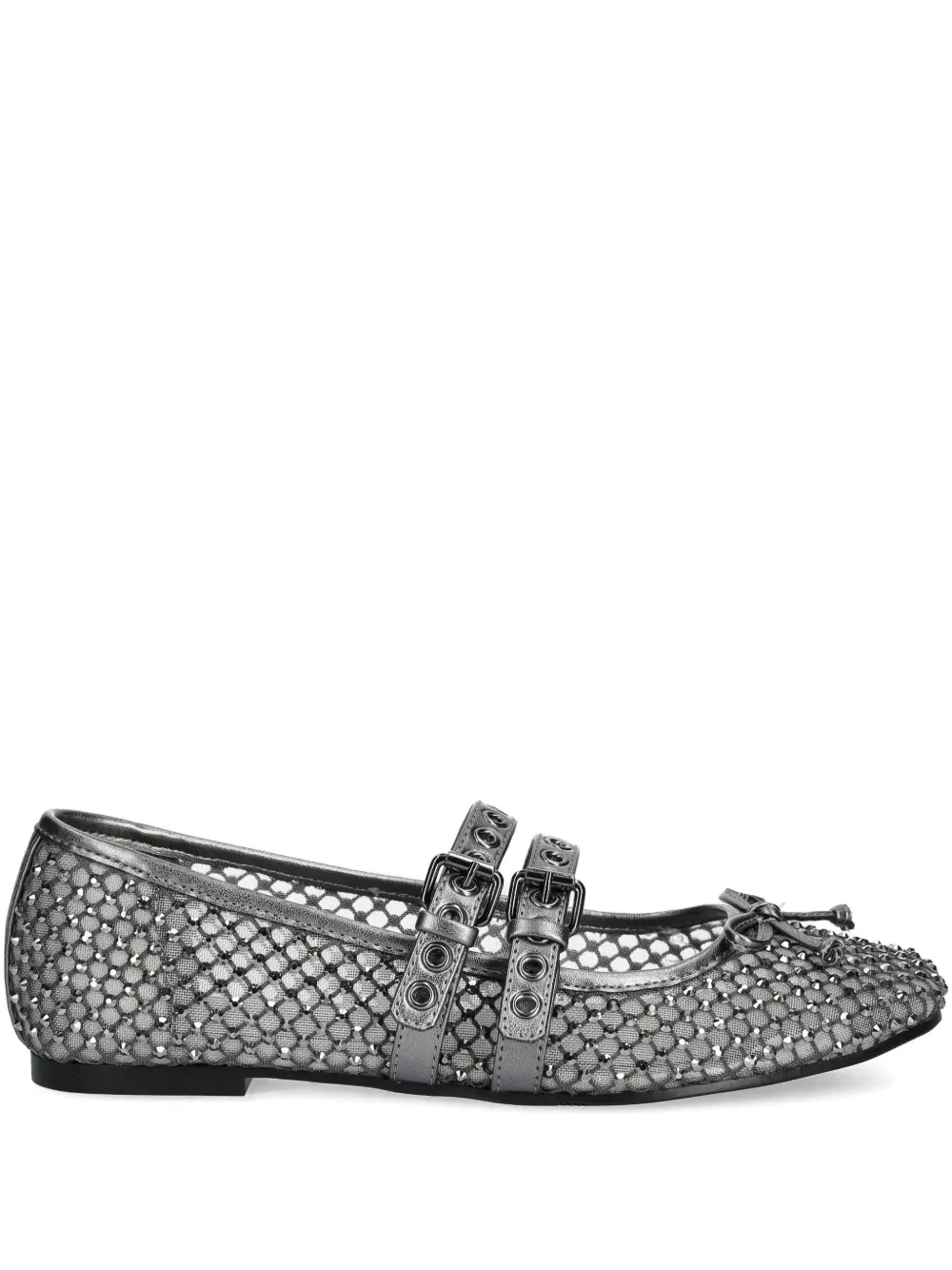 Декорированные балетки GUESS USA, серебряный