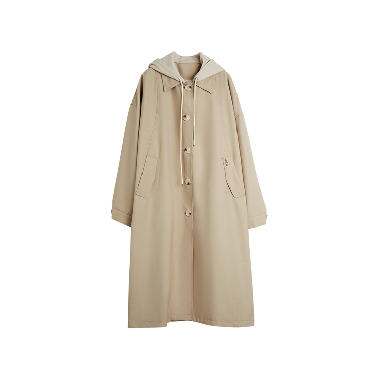 

ELLE Тренч для женщин с капюшоном, цвет khaki, модель Moderate Others