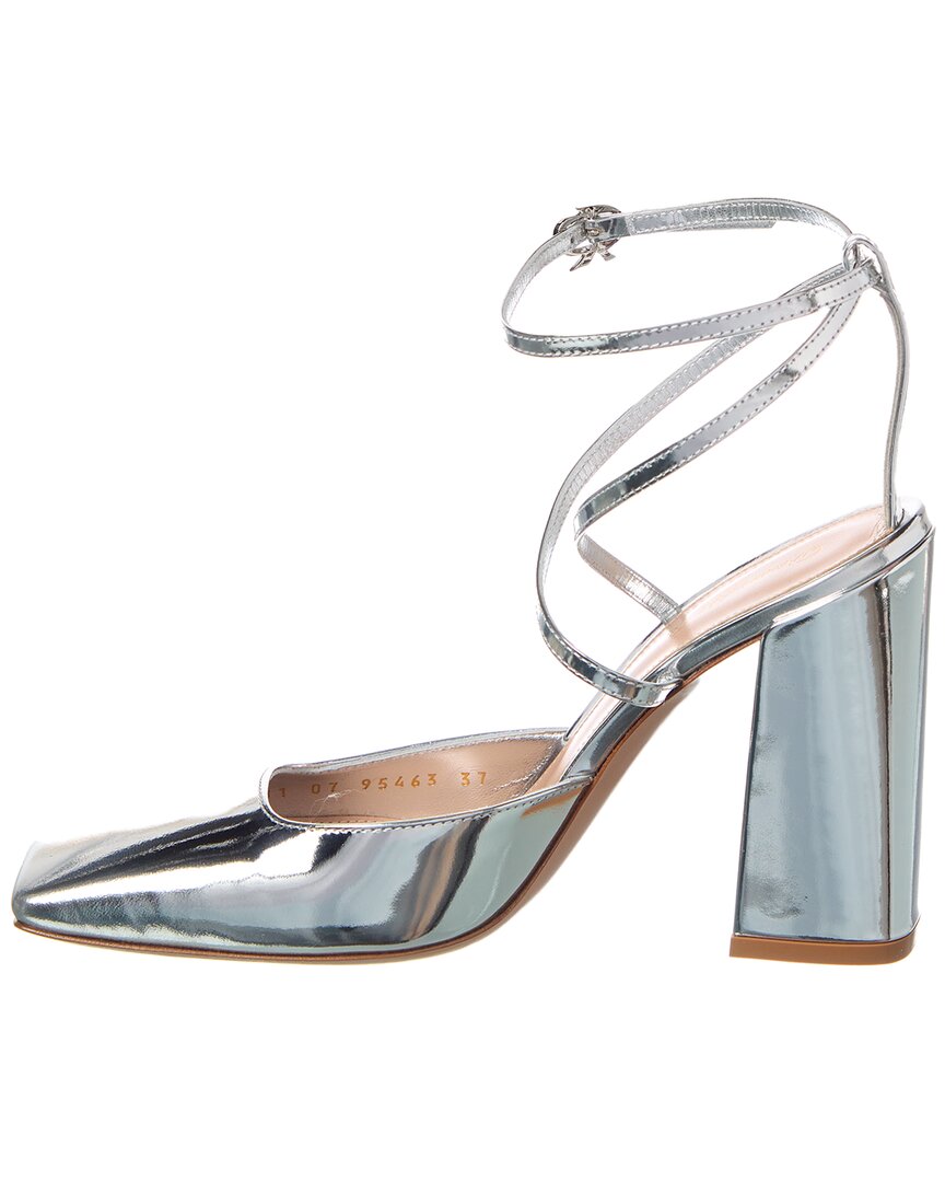 Туфли-лодочки Gianvito Rossi Ludovica Leather Slingback, серебряный — фото 2