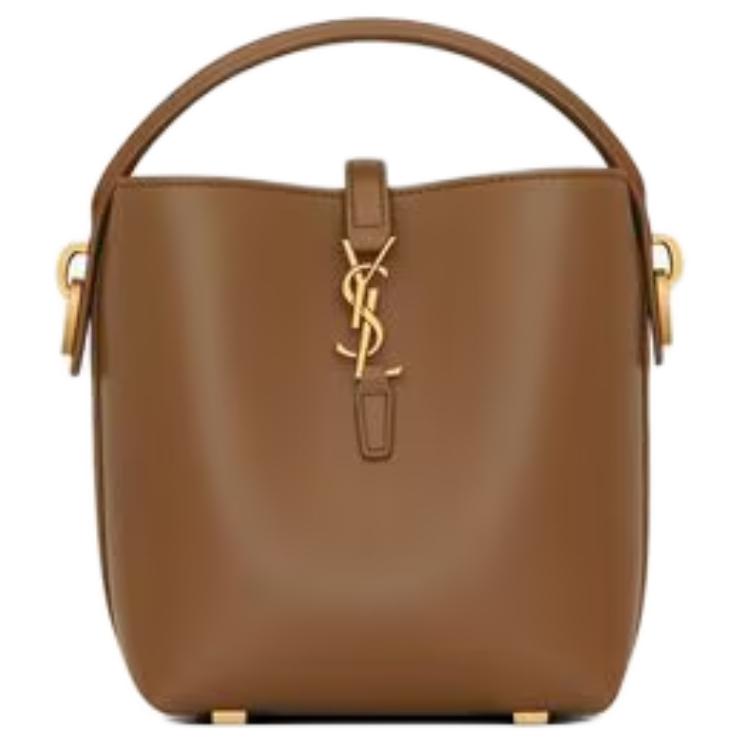 

Блестящая кожаная сумка-ведро, сумка через плечо, кроссбоди, мини-сумка женская Fox SAINT LAURENT, box(basic set+box)