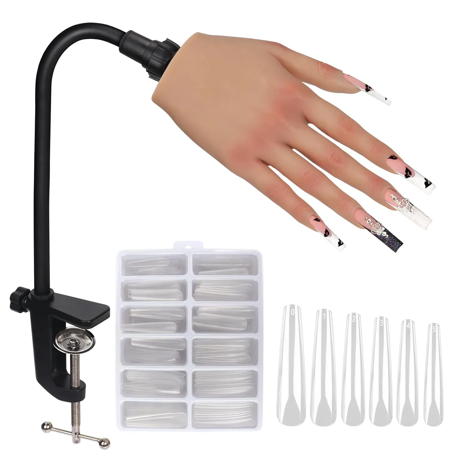 Силиконовая рука для практики маникюра Adonafy, Natural-1