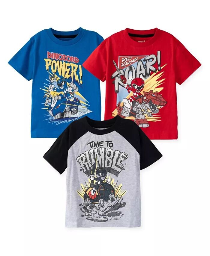 

Футболка с рисунком для мальчиков, комплект из 3 шт Power Rangers, мультиколор