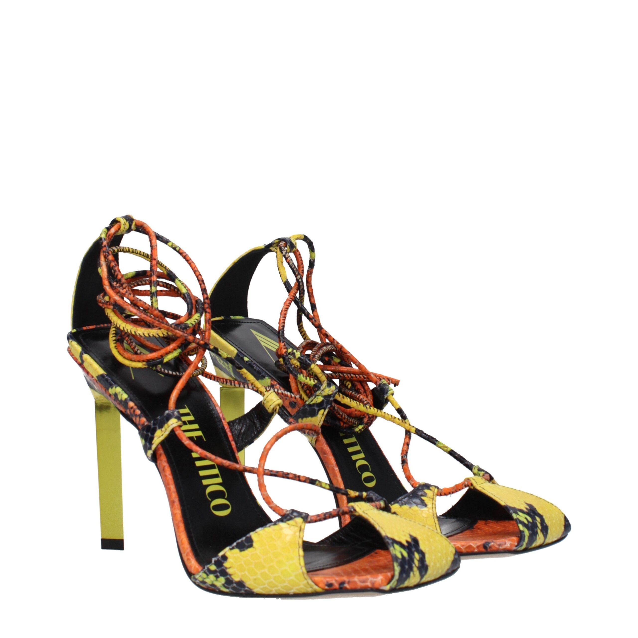 The Attico Leather Women's Sandal, оранжевый — фото 2