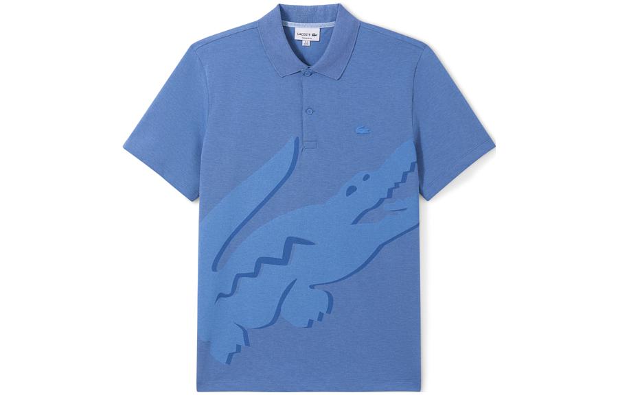 

LACOSTE Рубашка-поло мужская серо-синяя