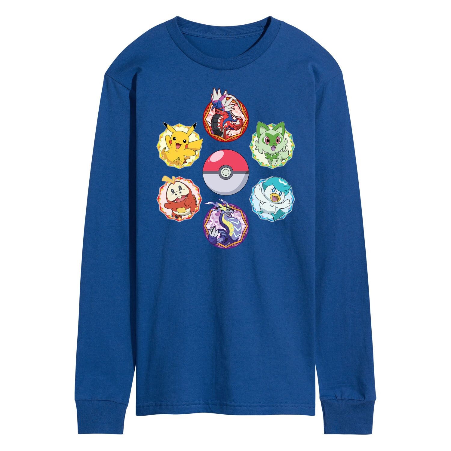 

Мужская футболка с длинными рукавами и рисунком Pokemon Sparkle Badges