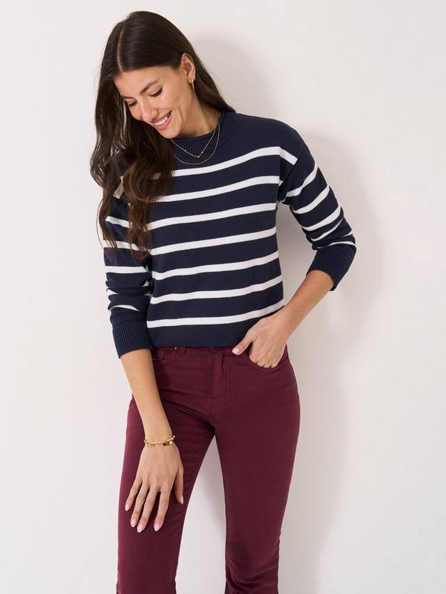 

Джемпер с контрастной отделкой и высоким воротником Crew Clothing, Multi Blue