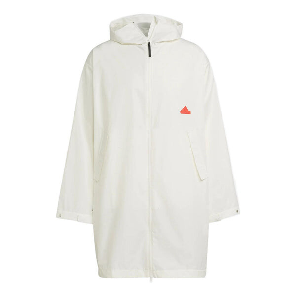 

Куртка men's logo solid color hooded jacket windbreaker white Adidas, мультиколор