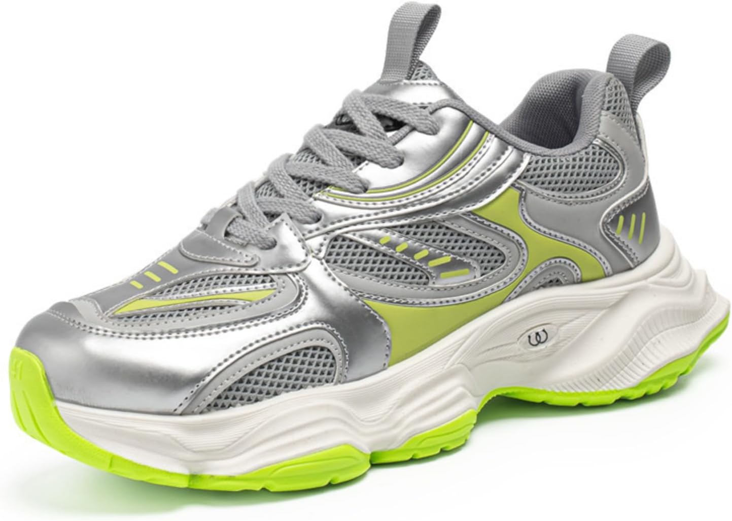 

Мужские двухцветные кроссовки на платформе - дышащие сетчатые кеды с толстой подошвой и утягивающим эффектом для повседневной спортивной одежды Azttoztto, зеленый