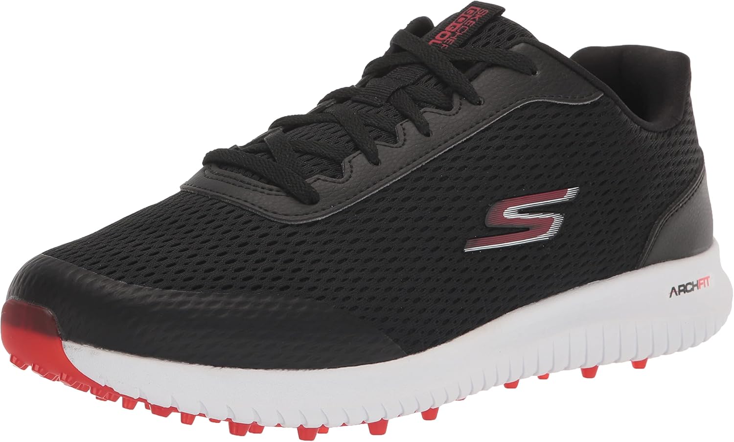 

Мужские гольф-кроссовки Skechers Max Fairway 3 Arch Fit без шипов, черный/красный