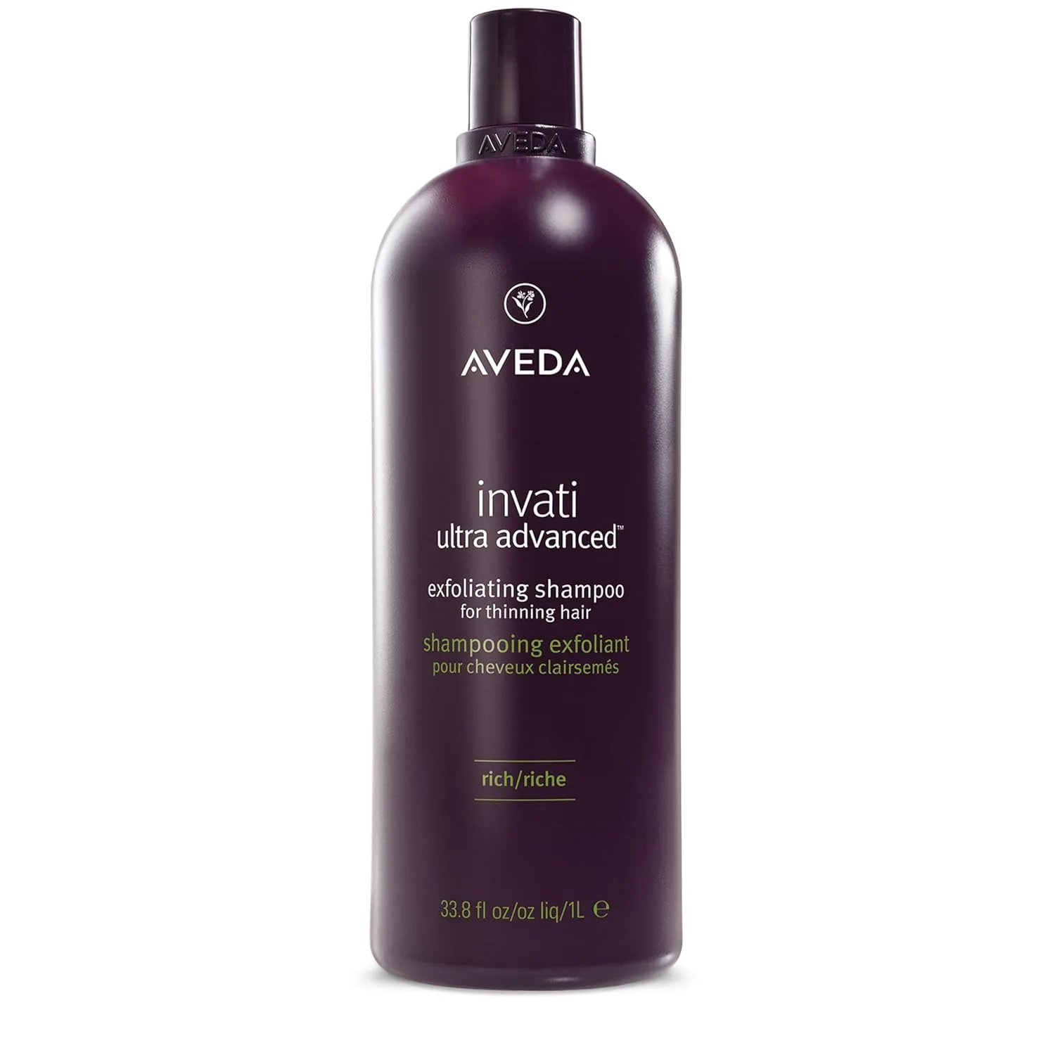 Шампунь Aveda Invati Ultra Advanced Exfoliating Rich, шаг 1 из 4, уменьшает выпадение волос на 77%, для средних и густых редеющих волос, нормальная и жирная кожа головы, 94% натуральных ингредиентов