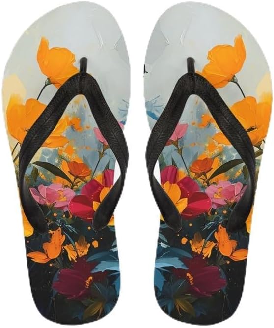 

Женские пляжные шлепанцы Semiouray с камуфляжным принтом, подсолнечник, тюльпан, легкие летние тапочки, сандалии-вьетнамки для отпуска на Гавайях, Watercolor Tulip Floral