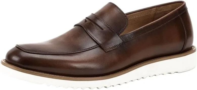 Лоферы кожаные Premium Genuine Hand-Made Leather, коричневый UOPYNE