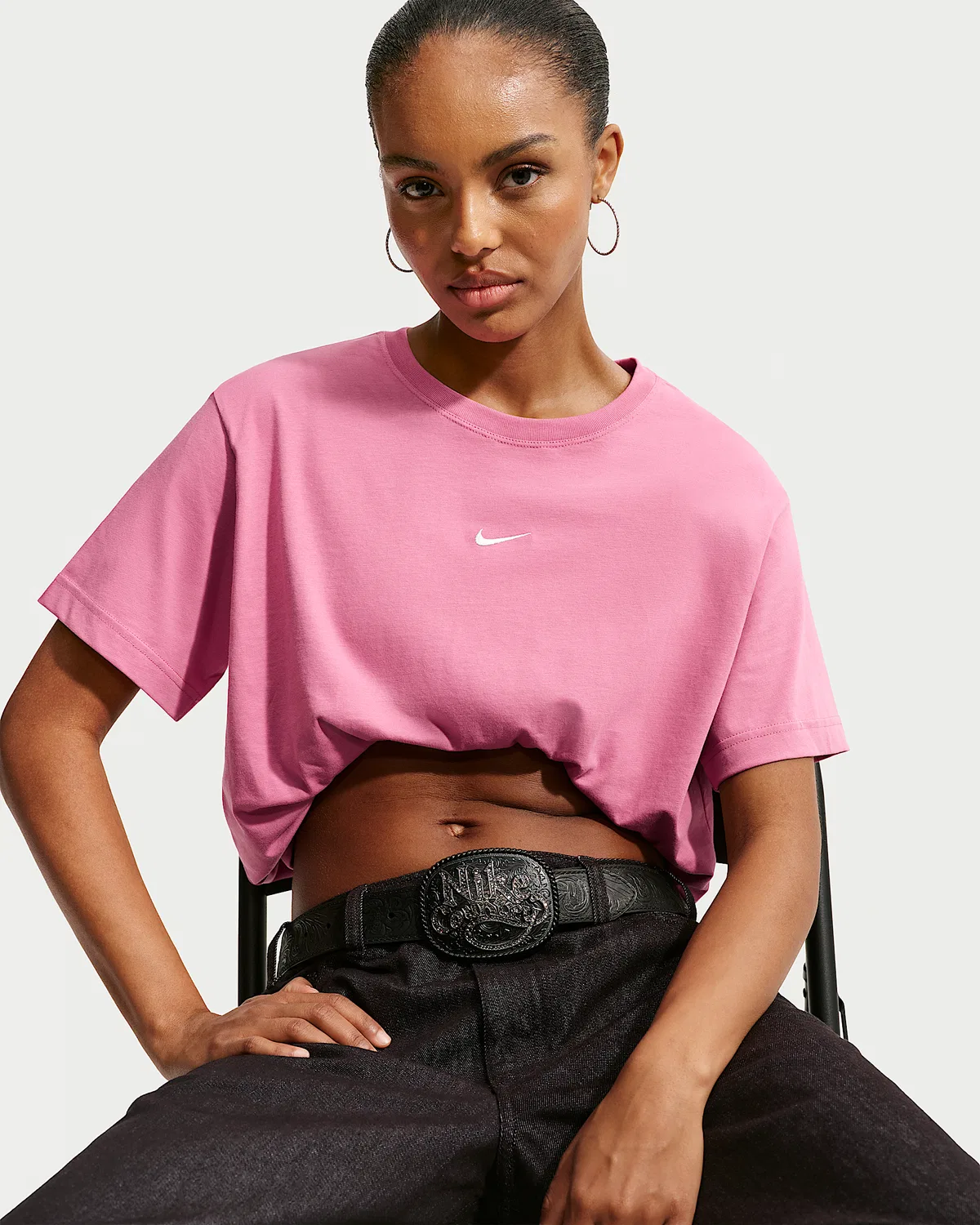 Женская оверсайз футболка Nike Sportswear Classic, Peony/Sail — фото 3