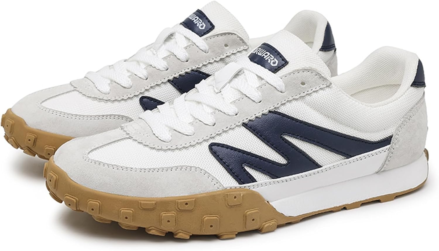 

Мужские повседневные кожаные кроссовки с дышащей сеткой, шнуровкой, платформой, модные, удобные, противоскользящие, винтажные, для ходьбы и спорта Netehadi, белый