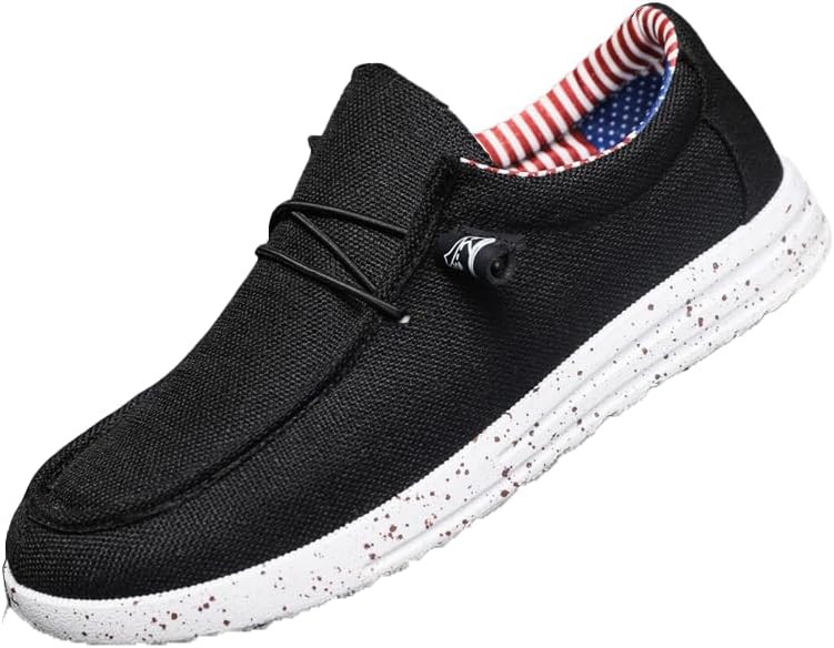 

Мужские повседневные слипоны из холщовой ткани с мягкой стелькой и гибкой подошвой, удобная обувь Generic, черный