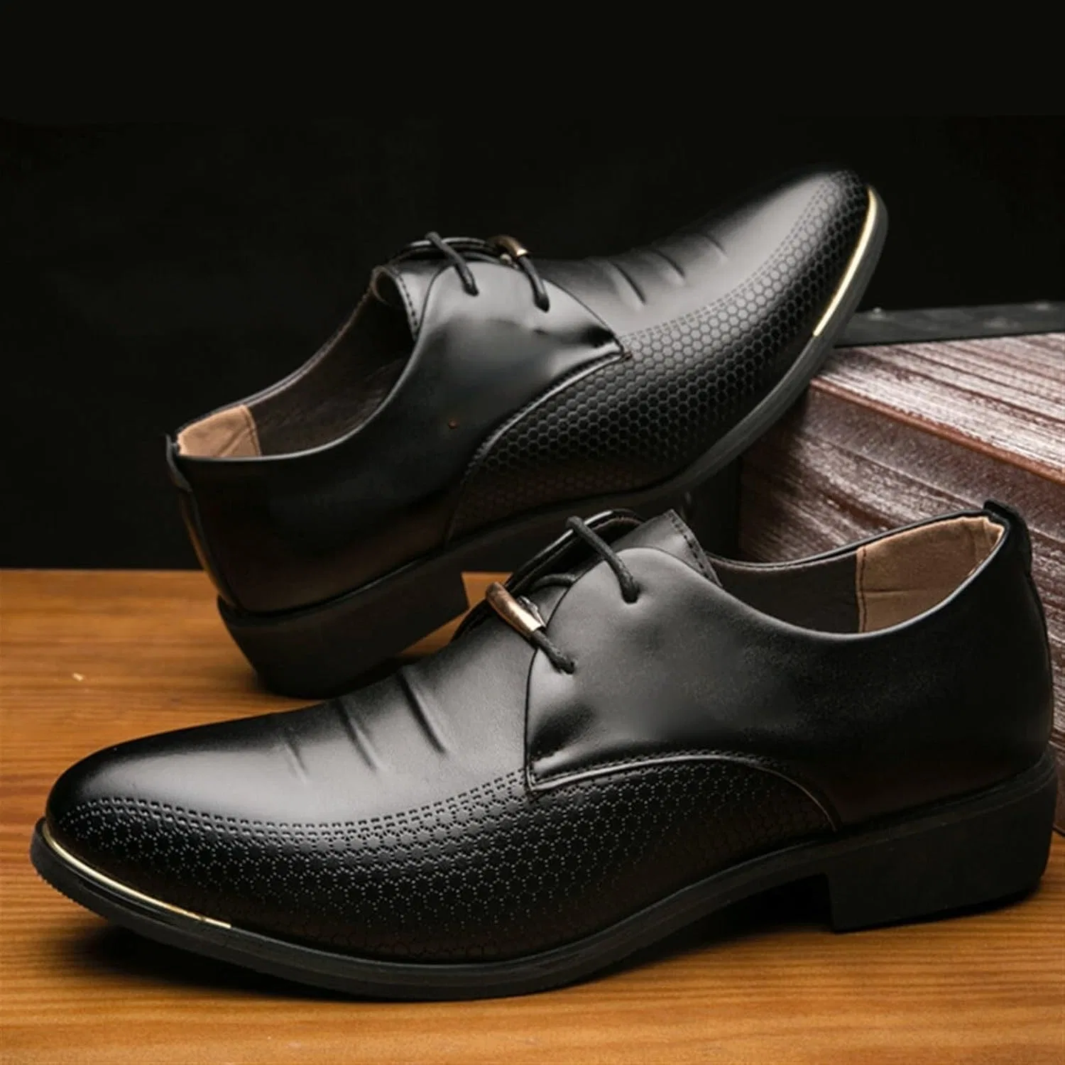 Туфли кожаные Loafers Driving Flats, Black EXAMEEEU — фото 2