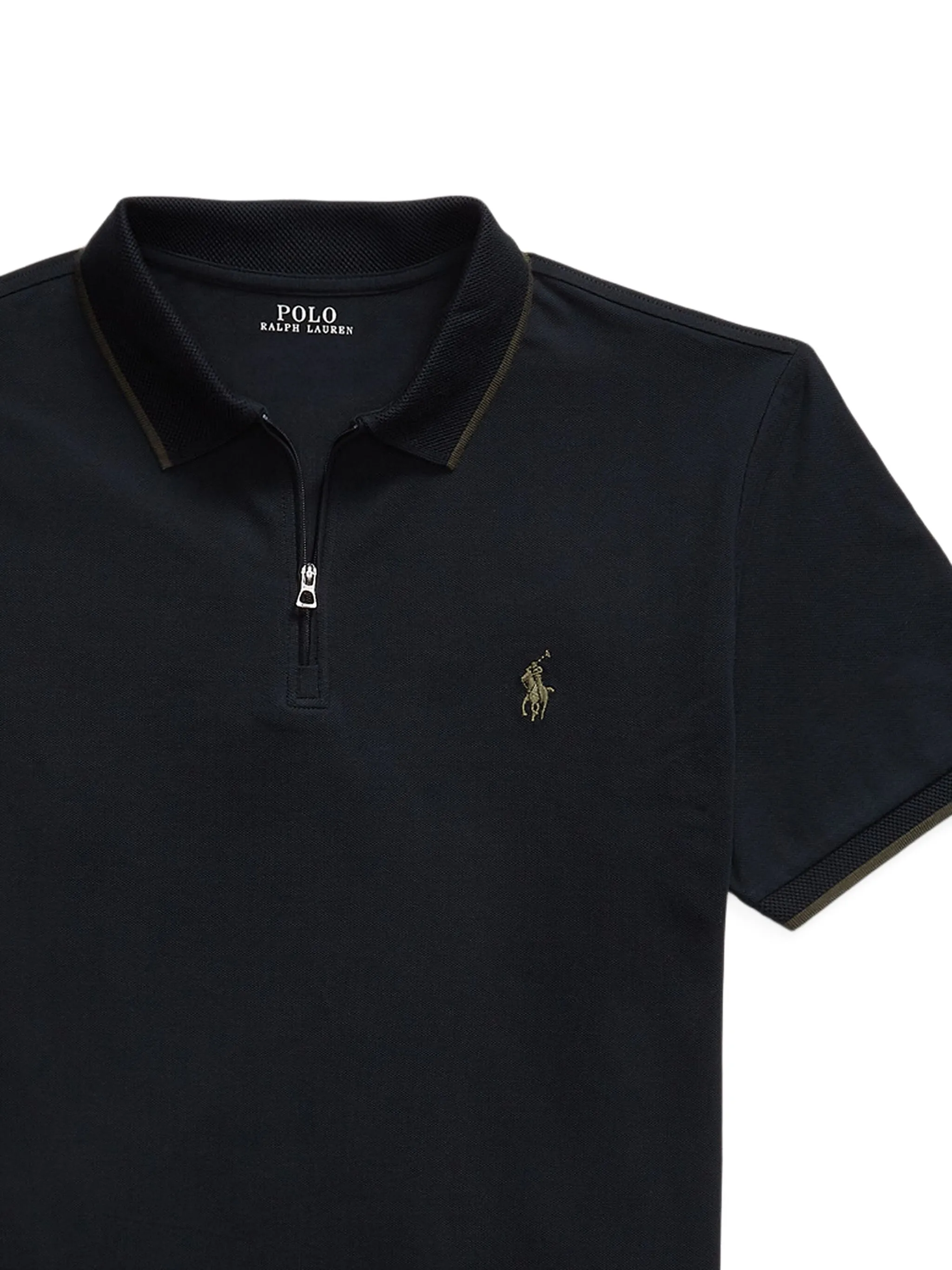 Рубашка поло с воротником на молнии Polo Ralph Lauren, черный — фото 2