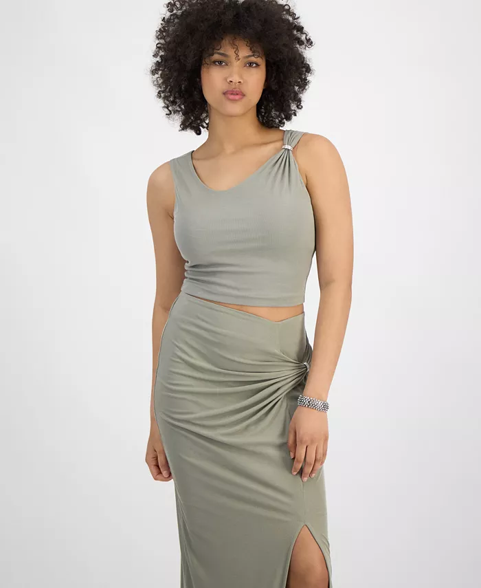 

Женский топ Aimee без рукавов с драпировкой и украшениями GUESS, зеленый