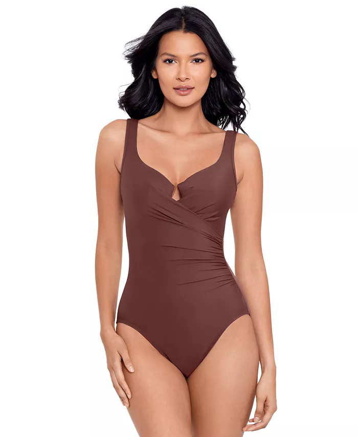 

Must Have Escape Слитный утягивающий купальник на косточках Miraclesuit, коричневый