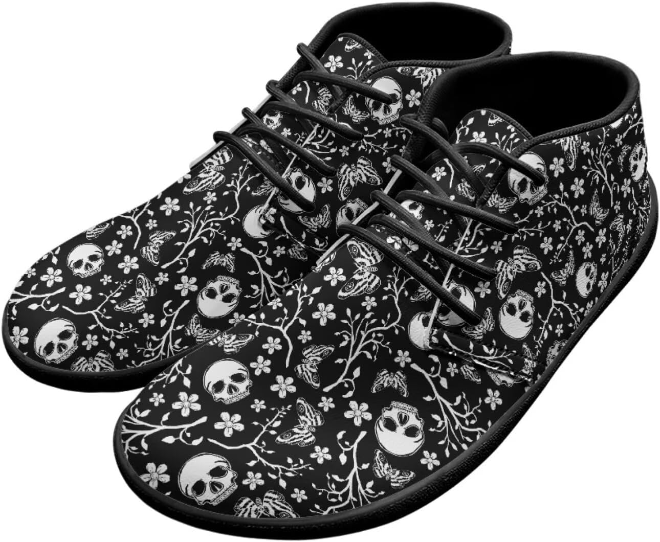 

Мужские кроссовки Men's Skull Barefoot с голой пяткой, с широким носком, для ходьбы, минималистичные кроссовки-тренеры с подошвой без подъема Pointodoor, Skull Butterfly-black