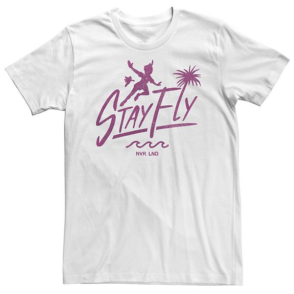 

Футболка с принтом Big & tall peter pan stay fly text silhouette Disney