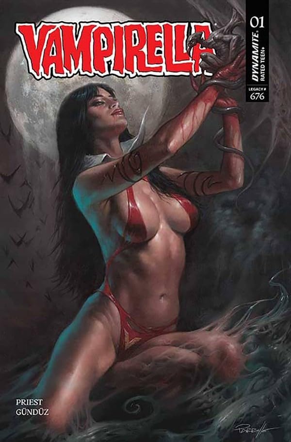 

Vampirella #1 Lucio Parrillo Foil Variant Cover with Rated Comics Acrylic Backer (Rated Comics)