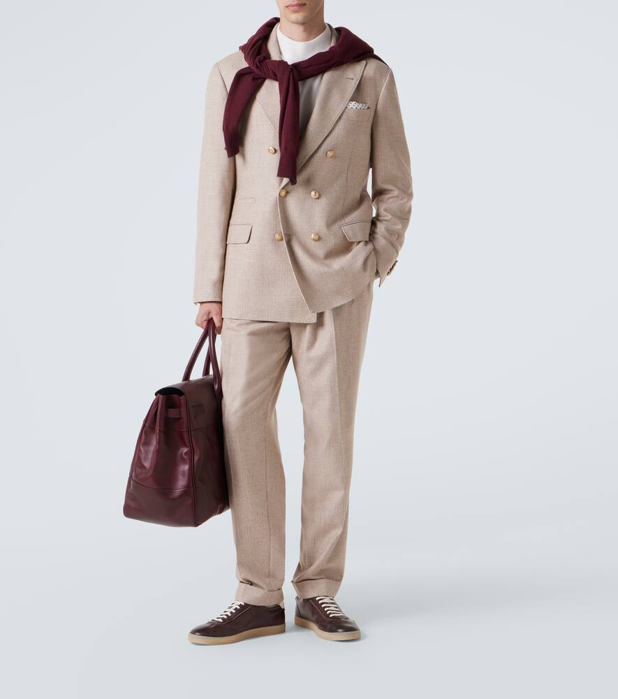 Пиджак из кашемира и шёлка в стиле houndstooth Brunello Cucinelli, Sabbia — фото 2