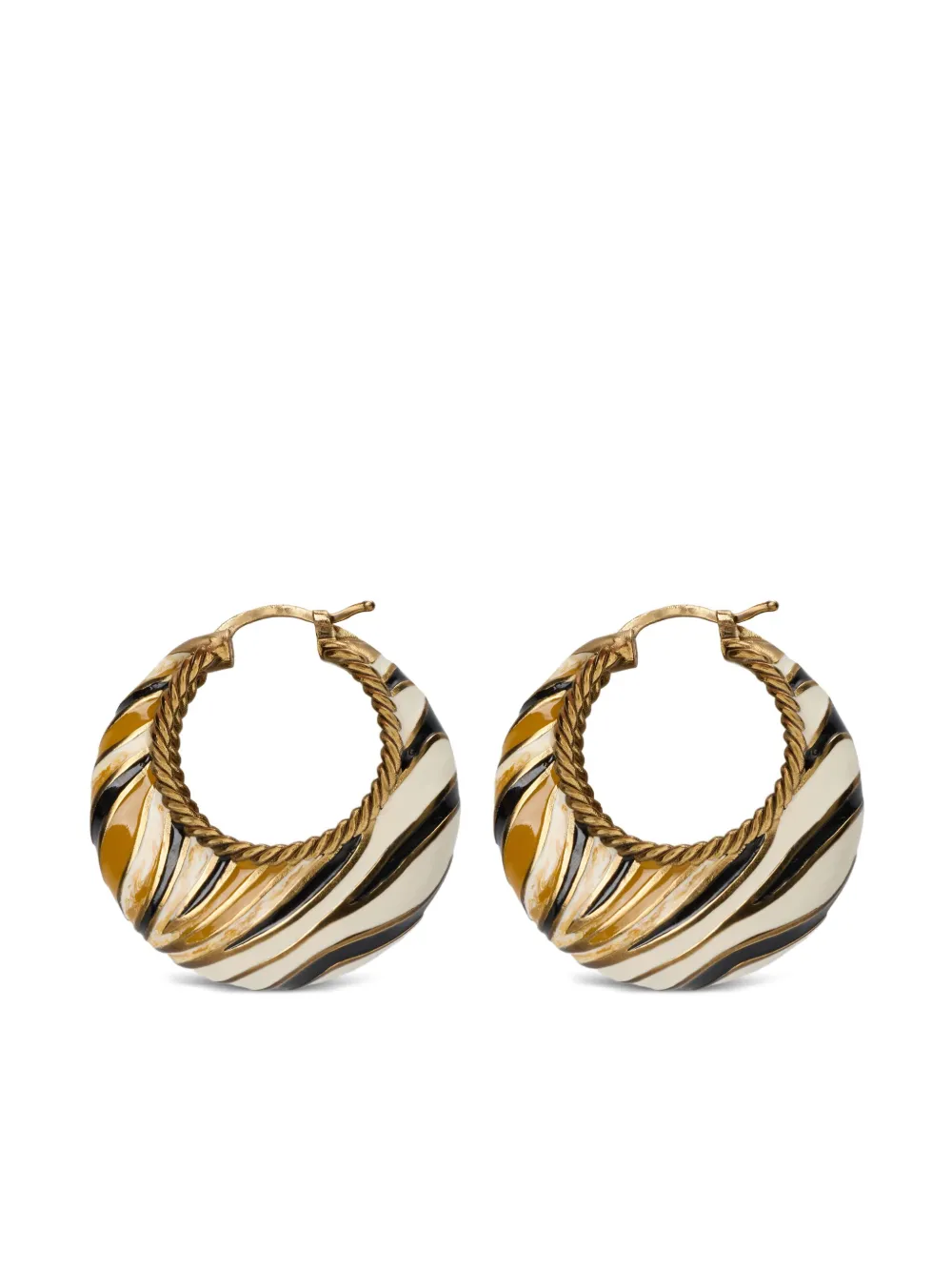 

Серьги-кольца с тисненым логотипом Roberto Cavalli, золотой