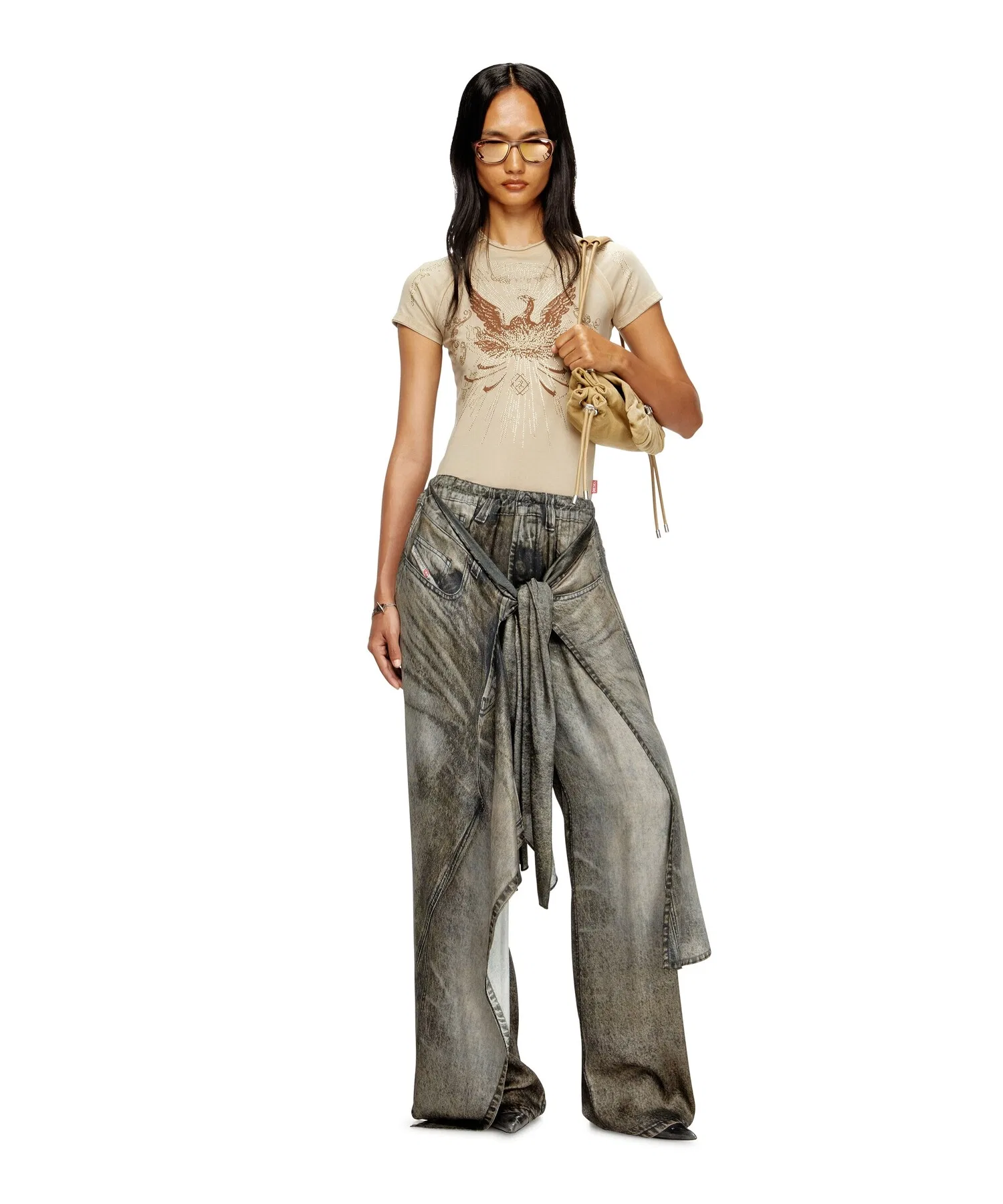Женская футболка DIESEL T-ROWEENA с принтом — фото 3