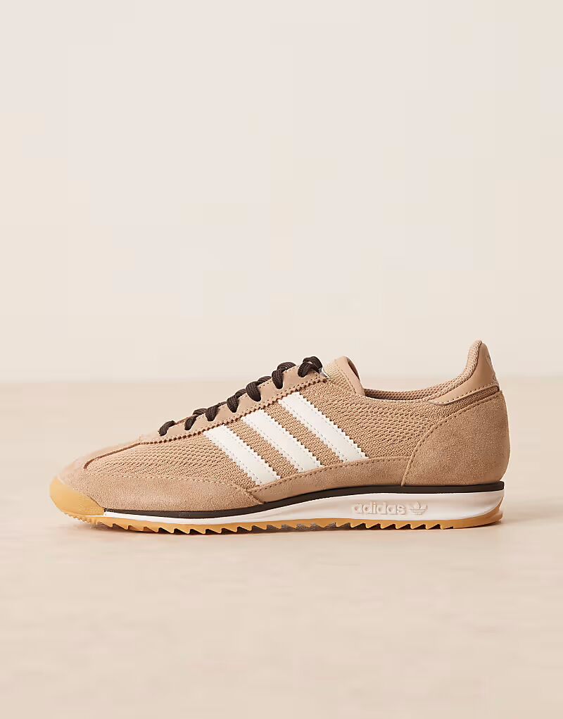 Кроссовки Adidas Originals SL 72 OG бежевого и белого цвета — фото 2
