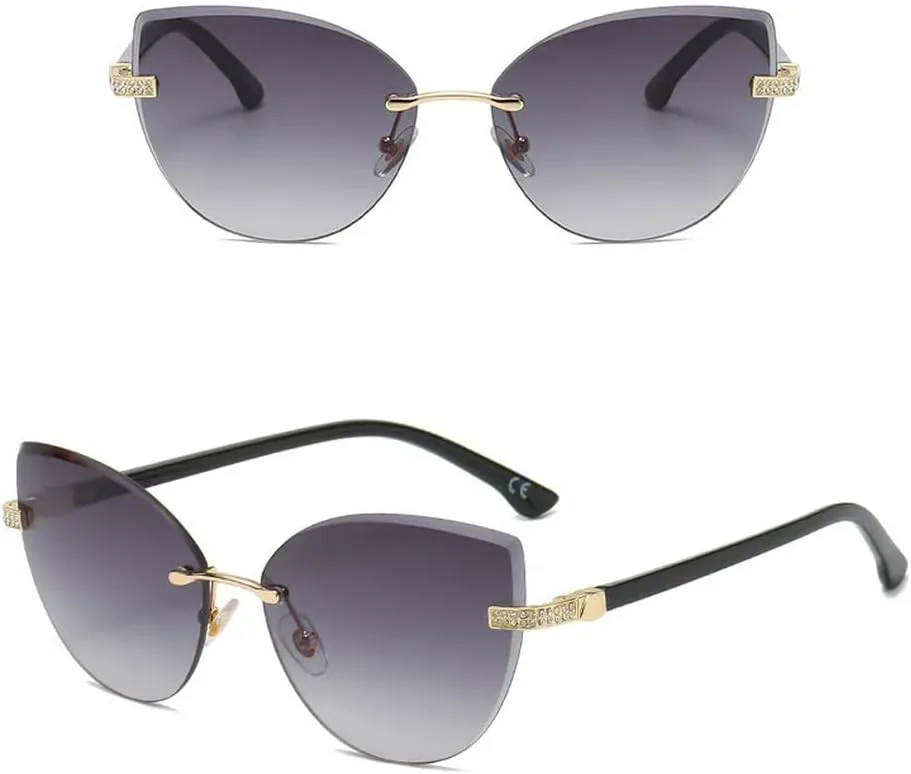 

Винтажные солнцезащитные очки «кошачий глаз» с бриллиантами, имитацией стразов, градиентными линзами и защитой от ультрафиолета UV400 для женщин MTZJH, C1