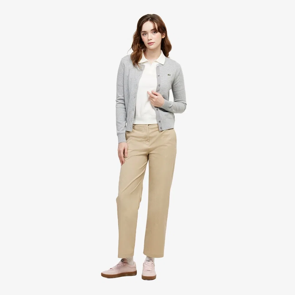 Брюки женские Lacoste прямые летние, бежевый