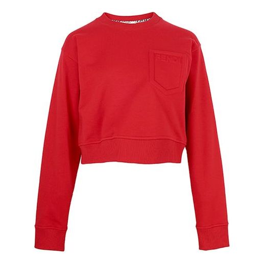 

Толстовка (WMNS) FENDI SS21 Logo Printing Round-neck Swea Red