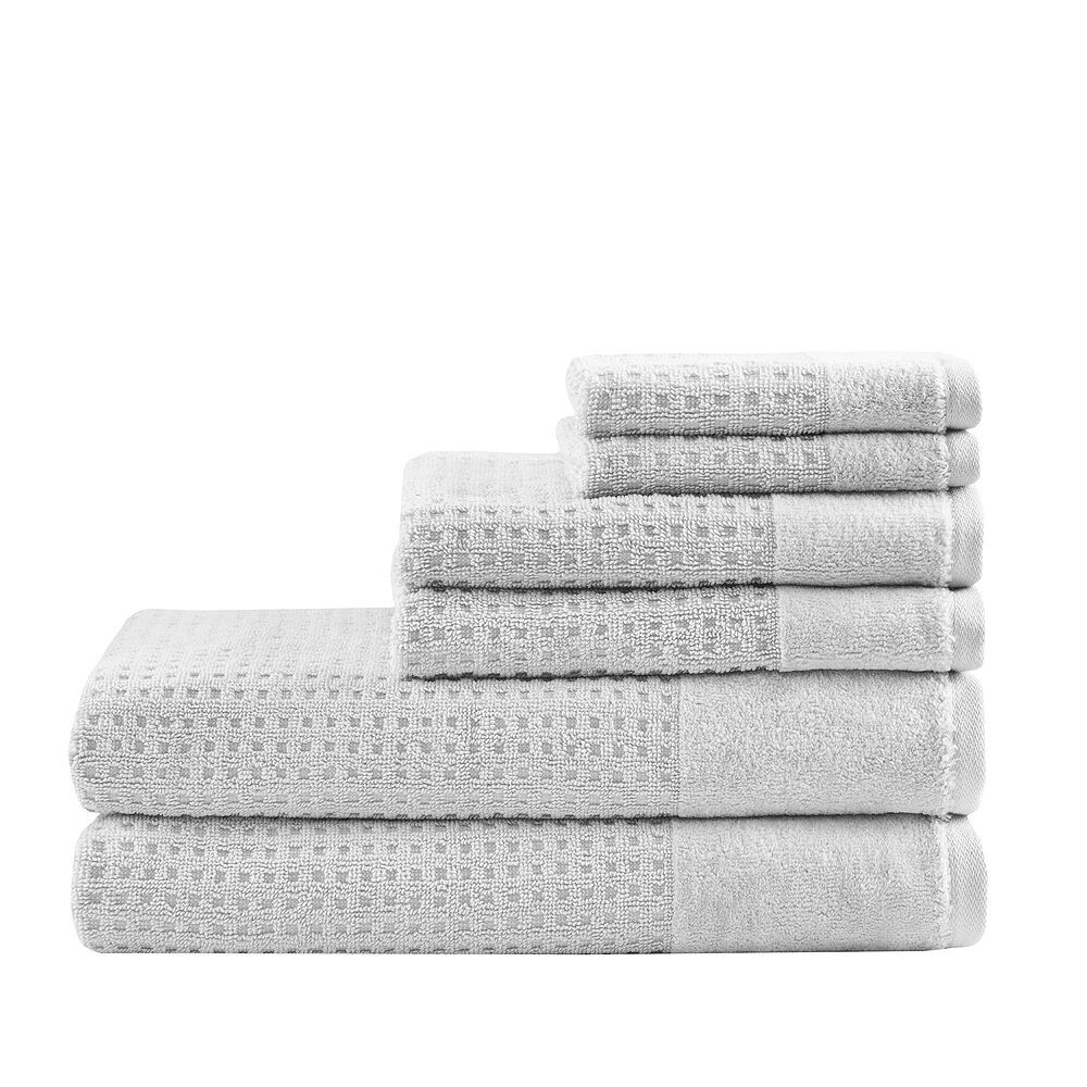 

Набор жаккардовых антимикробных полотенец Madison Park Spa Waffle Cotton из 6 предметов, серый