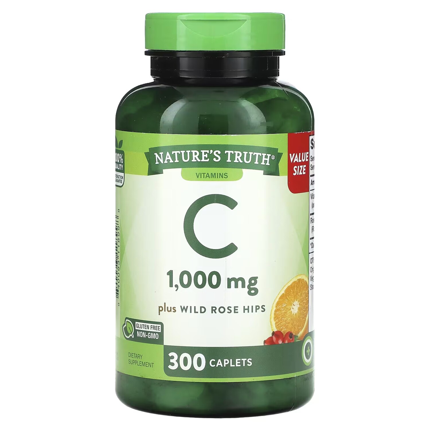 

Витамин C Nature's Truth 1000 мг с диким шиповником, 300 капсул