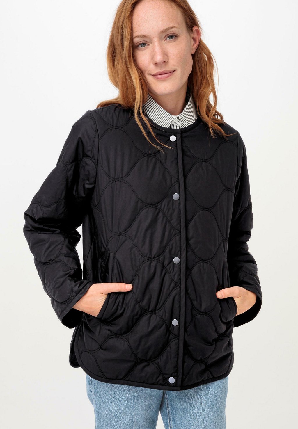 

Зимняя куртка QUILTED JACKET NATURE SHELL hessnatur, черный