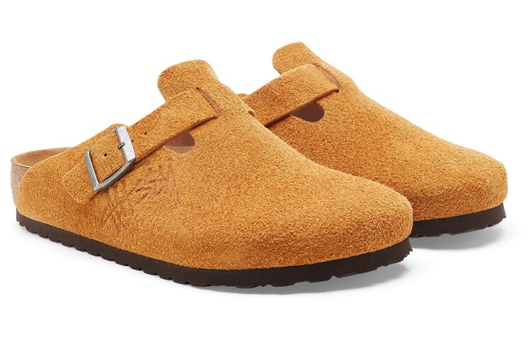 Мюли Birkenstock Stussy x Boston Shaggy, карамель — фото 3