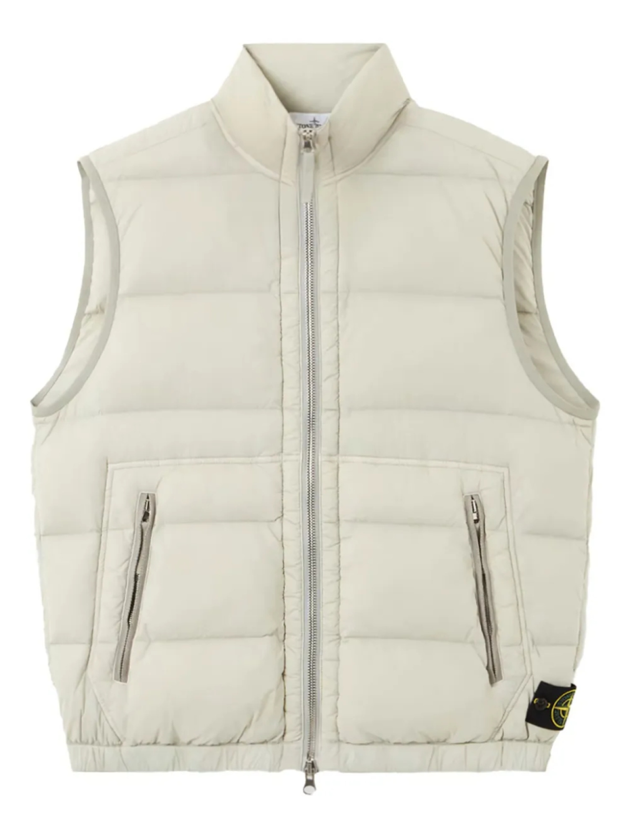 

Стеганый жилет Stone Island с застежкой-молнией спереди, белый