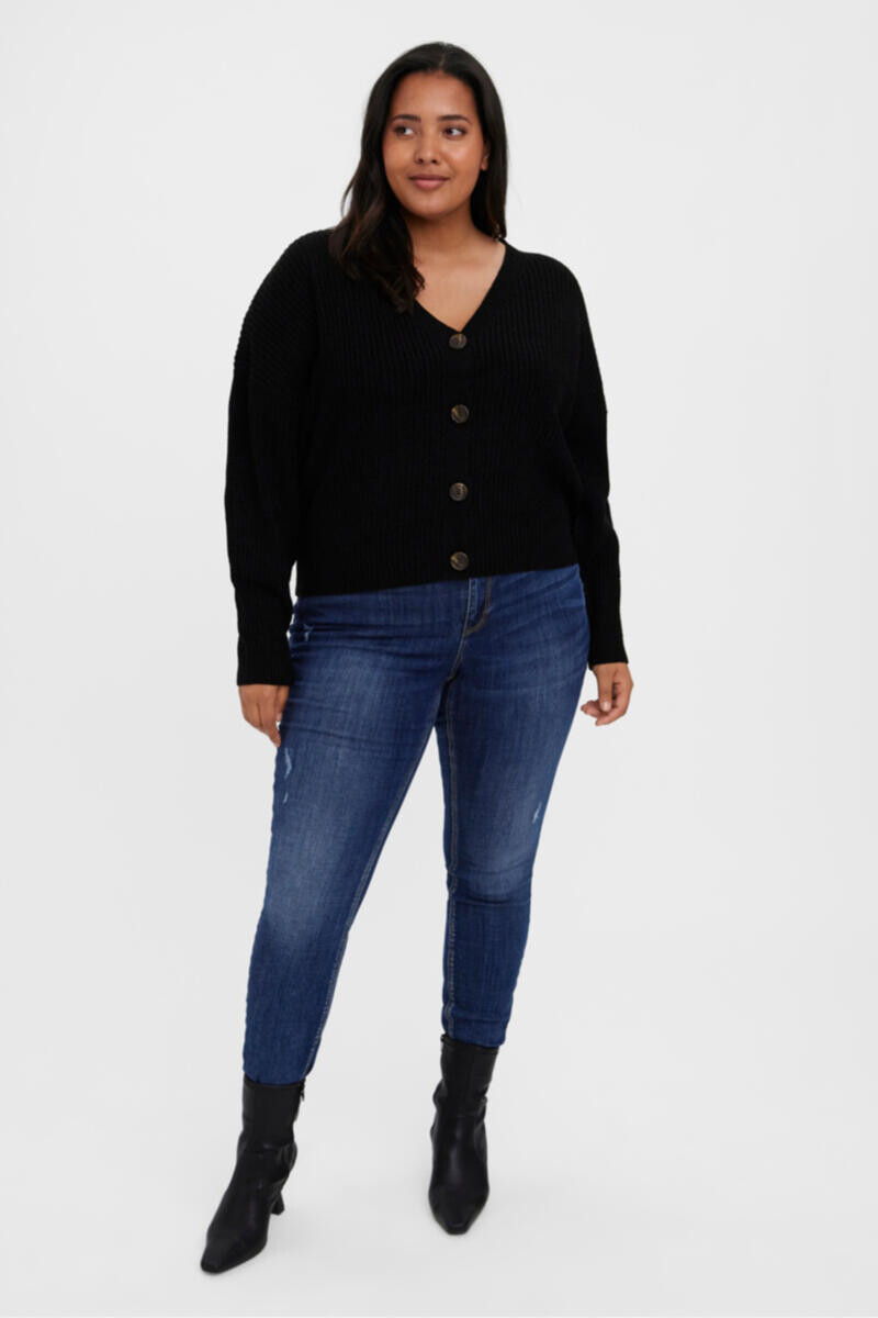 

Базовый вязаный кардиган изогнутой формы Vero Moda Curve, черный