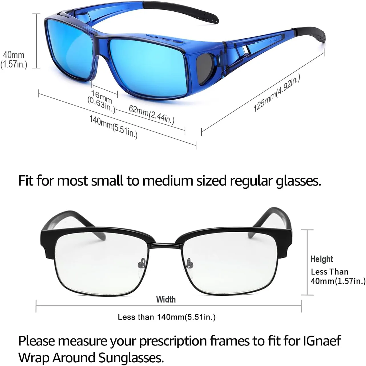 

Солнцезащитные очки IGnaef Fit Over Glasses для мужчин и женщин, поляризованные, обтекаемой формы, с защитой от УФ-излучения, D (2 Pack) Blue | Blue+purple