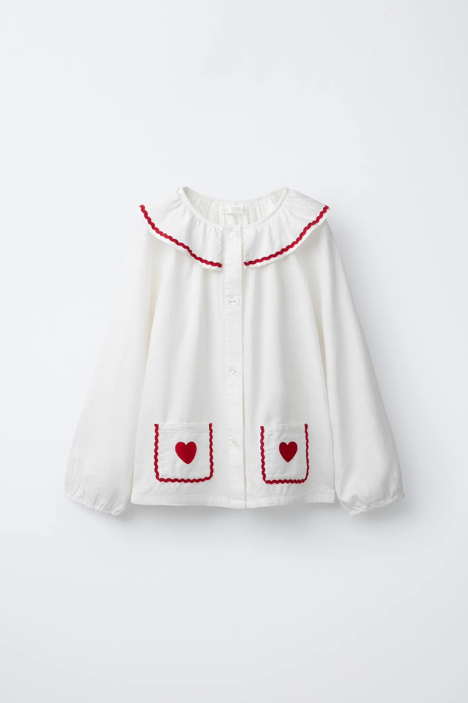 Для детей 6-14 лет / пижама с гребешком и сердечком Zara, экрю — фото 2