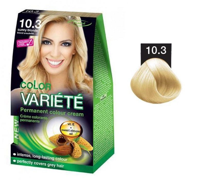 

Chantal, Variete Color, перманентный краситель для волос 10.3 Солнечный блондин, 50 г