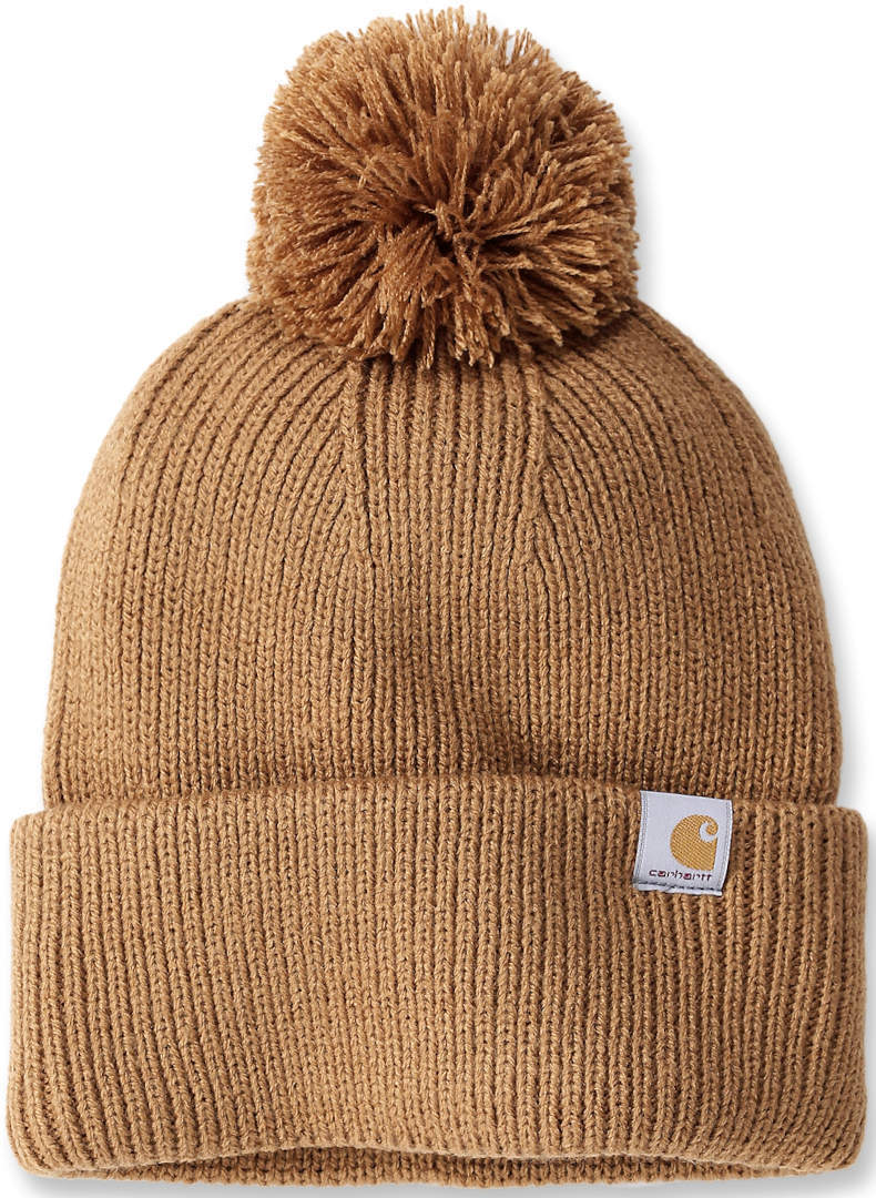 

Шапка Carhartt Knit Pom-Pom Cuffed Beanie, светло-коричневый