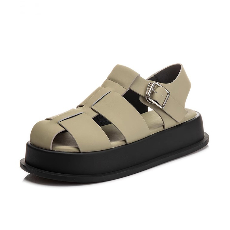 SENJIALUO Римские сандалии 4CM женские хаки, цвет Khaki