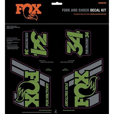 

Комплект наклеек для вилки и амортизатора Heritage FOX Racing Shox, зеленый
