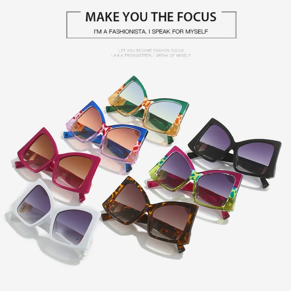 

Женские солнцезащитные очки неправильной формы, двухцветная оправа, «кошачий глаз», роскошные солнцезащитные очки с защитой от УФ-излучения UV400 TYUVIVO, Red